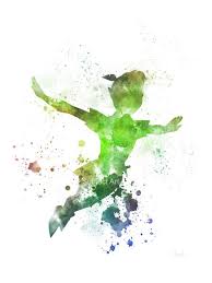 Peter Pan Flying Art Print Illustration Disney Wall Art Home Decor Nursery Watercolor Disney Disney Paintings Disney Wall Art