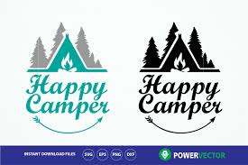 Happy Camper Vector Print Cut File Graphic By Powervector Creative Fabrica