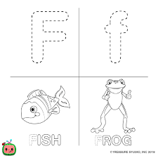 Free printable coloring pages for uppercase and lowercase letters for kids. Cocomelon Abc Coloring Pages Letter F Xcolorings Com
