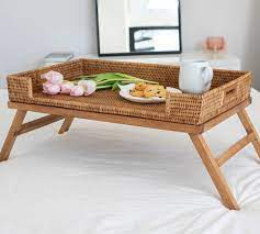 Ending may 12 at 2:16pm pdt. Tava Handwoven Rattan Serving Tray With Stand Pottery Barn
