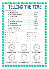 Telling The Time Worksheet Free Esl Printable Worksheets Made By Teachers Time Worksheets Telling Time Worksheets French Worksheets