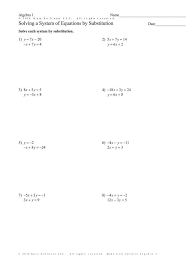 Systems Of Equations Practice Worksheet Solving A System Of Equations By Substitution Worksheet In 2020 Practices Worksheets Systems Of Equations Equations