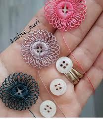 Fotograf Aciklamasi Yok Crochet Flower Patterns Crochet Jewelry Button Crafts