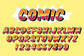 Premium Vector | 3d comic alphabet concept