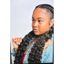 Two Feed In Braids With Curly Bottom Kids Braided Hairstyles Feed In Braid Hair Styles