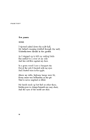 The way that i see it there is an obvious sound device in this poem. Song By Chester Kallman Poetry Magazine