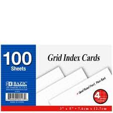 Tru red™ 3 x 5 index cards, lined, assorted colors, 100/pack (tr51004). Gtrid Index Card 100 Ct 3 X 5 Quad Ruled 4 1 White Ebay