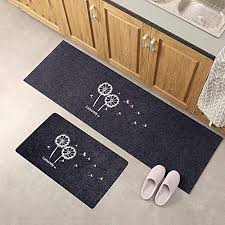 Vommpe 2x Tapis De Cuisines Tapis Devant Evier Antiderapant Absorbant Lavable Tapis De Decoration Tapis De Douche Tapis Cuisine Tapis