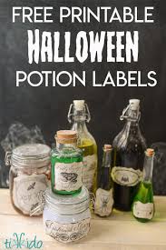 Distress potion bottles for halloween once your label is dry it's time to add a little aged distressing to the glass. Creepy Halloween Potion Bottles Tutorial With Free Printable Labels Tikkido Com