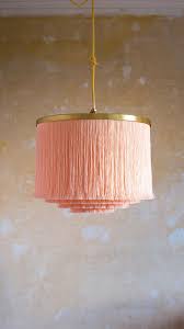 Fringe Light P I L L O W T A L K Lampshade In Softest Shell Pink And Brass Largest Size Pendant Light Shades Light Light Shades