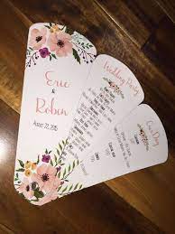 Add A Stylish Touch To Your Wedding Ceremony With These Diy Petal Fan Program Kits T Wedding Ceremony Programs Diy Wedding Programs Summer Wedding Invitations