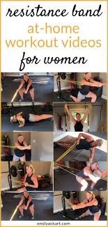 Take a sturdy, looped resistance band and wrap one end around your right leg, just below the knee, and loop the other end around a stable. 3 Awesome At Home Resistance Band Workouts Women Need Emily Ackart Fitness And Nutrition