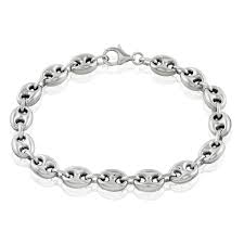 Superbe bracelet homme composé de perles noires ,de perles œil du tigre de mm ,et de deux piéces. Bracelets Chaine Argent Grain De Cafe Sans Pierre Blanc 925 1000 20cm Fabhbw02365 Histoire D Or