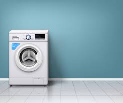 A washing machine is a machine that washes dirty clothes. Free Vector Modern Washing Machine In Empty Laundry Room