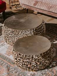 Gold medium round metal coffee table. Round Gold Coffee Table Small The Ibiza Chair Company