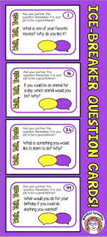 Ice Breaker Task Cards Get To Know You Questions For Games And More Get To Know You Activities Ice Breakers Back To School