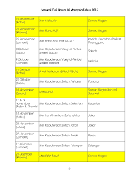 Kalendar cuti umum dan hari kelepasan am malaysia 2020 kalendar 2020 malaysia und cuti umum 2020 johor, kpm, sabah, kelantan etc. Senarai Cuti Umum Di Malaysia Tahun 2015