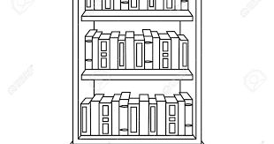 Bookcase With Books Icon In Outline Style Isolated On White Black And Whi In 2020 Bookcase White Bookshelves Black And White Books