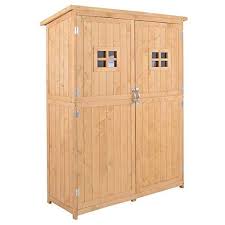 Outsunny Abri De Jardin Armoire De Jardin Remise Pour Outils Sur Pied Dim 128l X 50l X 164h Cm 2 Etageres 2 Porte En 2020 Armoire De Jardin Abri De Jardin Bois Massif