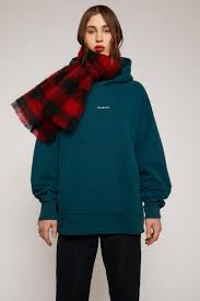 Logo Print Hooded Sweatshirt Deep Petrol Acne Studios Mens Sweatshirts E Dau