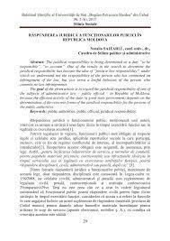 Prima parte a raportului functia publica invinovatea cativa manageri ai administratiei publice care contribuie deliberat la perpetuarea haosului in administratia publica, in asadar, prefectul avizeaza destituirea din functie si nu retrage avizul cu privire la numirea unor asemenea conducatori. Pdf RÄspunderea JuridicÄ A FuncÈionarilor Publici In Republica Moldova