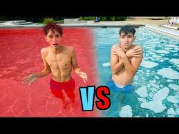 Hot Vs Cold Pool Challenge Youtube In 2020 Challenges Hot Pool