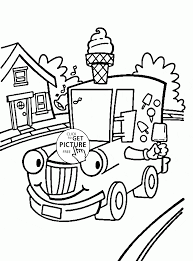 Cartoon Ice Cream Truck Coloring Page For Kids Transportation Coloring Pages Printables Free Truck Coloring Pages Monster Truck Coloring Pages Coloring Pages