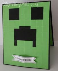 Alexa's party was three hours long and she wanted lots of things to do, so we went searching on the internet for fun ideas. 14 Minecraft Birthday Card Ideas Minecraft Birthday Card Minecraft Birthday Birthday Cards For Boys