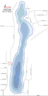 Long Lake Map Mason County Michigan Fishing Michigan