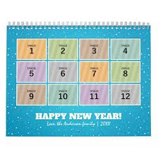 Photo Calendar Template 2021 Custom Family Picture Zazzle Com In 2020 Calendar Template Custom Photo Calendar Polka Dot Background