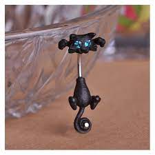 WUCHENG Belly Button Ring 316L Surgical Steel Perforated Belly Button  Buckle Retro cat Belly Button Piercing Sex Body Jewelry Belly Button Ring  (Color : Black) : Amazon.ca: Clothing, Shoes & Accessories