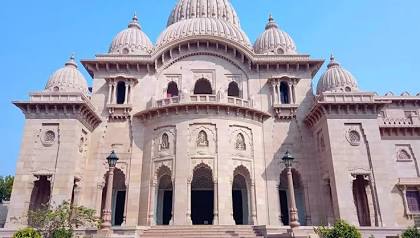 Belur Math sanctuary by the riverbank, AI generated