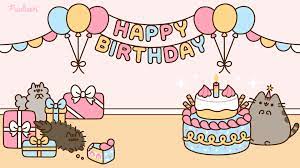 Pusheen Zoom Backgrounds Pusheen Pusheen Happy Birthday Happy Birthday Wallpaper Pusheen