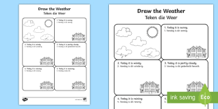 draw the weather worksheet worksheet english afrikaans