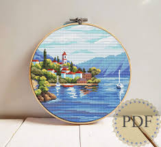 Check spelling or type a new query. Embroidery Cross Stitch Chart Counted Cross Stitch Pattern Needlework Xstitch City By The Sea Crafts