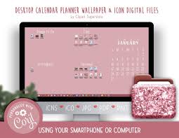 2021 Desktop Calendar Wallpaper Organizer Planner And Icon Etsy In 2020 Calendar Wallpaper Desktop Calendar Folder Icon