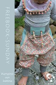 Und für die süßen füße? Freebook Sunday Ah Tuesday Pumpino Von Jomina Babyhose Nahen Kinder Kleidung Nahen Schnittmuster Hose Kind