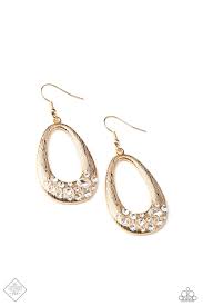 All items are lead and nickel free. Better Luxe Next Time White And Gold Earrings Paparazzi Accessories Chic Shimmer