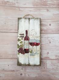 Rustic Wine Sign Red Wine Wall Art Wine Glass Decor Vino Etsy Wine Wall Art Wine Glass Decor Wine Signs