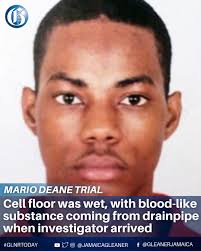 Detective Constable Rickardo Evans, the police forensic investigator  currently testifying in the Mario Deane trial, today told the Westmoreland  Circuit Court that the floor of the cell where Deane was beaten on