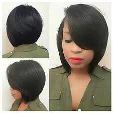 Lady Miranda Short Straight Side Part Wigs With Side Fringe