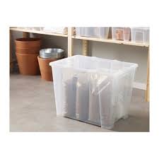 Samla Boite Avec Couvercle Transparent 57x39x42 Cm 65 L Ikea Kratten Ikea Opbergdozen