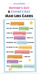 Free printable mad libs uploaded by admin on sunday, february 21st, 2021. Free Printable Mother S Day And Father S Day Mad Libs Card Modern Parents Messy Kids