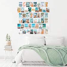 From setting the aesthetic of a room to showcasing your own. 50pcs Blue Aesthetic Picture For Wall Collage Sets Summer Beach Collage Print Kits Fashion Room Wall Bedroom Decor For Children Painting Calligraphy Aliexpress
