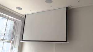 Projector screens can be wall or ceiling mounted made by elite screens manual b series size 120 model # m120h with 2 year. Sapphire In Ceiling Projector Screen In Up Market London Flat Youtube