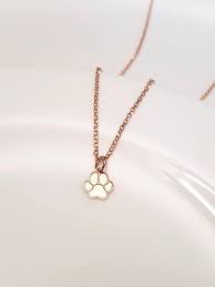 21k Rose Gold Paw Print Necklace Paw Necklace Animal Lover Everyday Jewelry Paw Necklaces Paw Print Jewelry