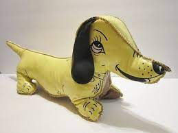 Vintage Autograph Dachshund Dog 1950 S Stuffed Animal Oil Cloth Dachshund Dog Dachshund Clothes Dachshund