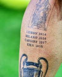 You may choose a symbol or design because it carries with it a certain meaning or. Sergio Ramos New Tattoo With The Cities And Dates He Won The Champions League Realmadrid Real Madrid Football Real Madrid Wallpapers Real Madrid Players