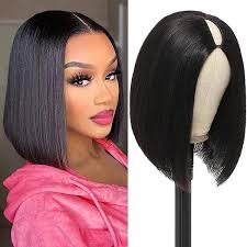 Amazon.com : beautkol U Part Human Hair Wig Body Wave Highlight #1b/30  Ombre Brown Wig180% Density U Part Wig Half Brazilian Virgin 100% Human  Hair Wigs For Black Women Clip In Glueless