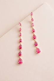 Droplet Wonder Dangle Earrings Pink In 2020 Statement Drop Earrings Prom Jewelry Earrings Crystal Earrings
